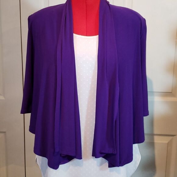 R&M Richard's Plum Purple Open-faced Blazer - Picture 1 of 6